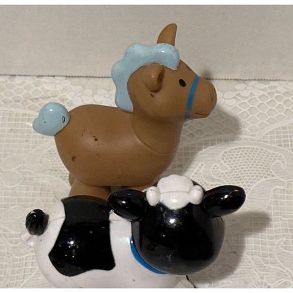 Vintage Little People Replacement Parts Cow and Horse Toys Small - Picture 2 of 2